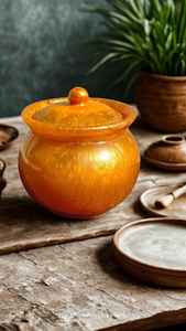 Tarro de almacenamiento tradicional de madera con tapa para guardar ingredientes secos en la despensa de la cocina. - Product Image 2