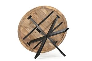 <b>Foldable</b> <b>Dining</b> <b>Table</b> Round Shape X leg Home Furniture - Product Image 4