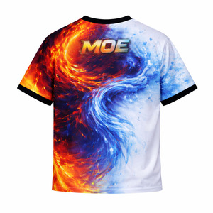 Camiseta Casual Personalizada al por Mayor para Hombre, con Estampado Gráfico, Cuello de Canalé en Contraste, Corte Regular, OEM, Marca Privada, Venta al por Mayor - Product Image 3