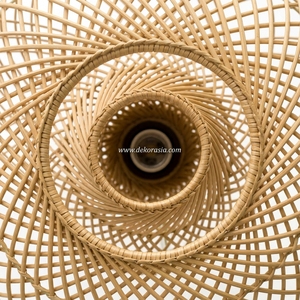 Lámpara Colgante Moderna de Ratán Natural de Alta Calidad, Tamaño Mediano, Diseño Ecológico y Sostenible, Regulable, para Interiores - Product Image 3