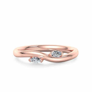 <b>Two</b> <b>Stone</b> Lab Grown Diamond Bypass <b>Ring</b> Gold Open Wrap Engagement <b>Ring</b> Minimalist Modern Diamond <b>Ring</b> Women - Product Image 2