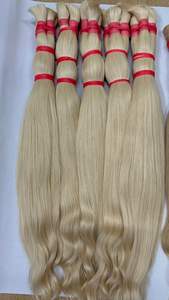 Extensiones de cabello de onda recta sedosa brasileña Premium rubia trama Remy virgen cruda de alta calidad directamente del sur de la India - Product Image 3
