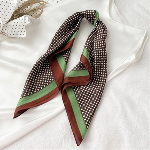 Bufanda con estampado de lunares simple de 68 cm para mujer, bufanda de seda sintética para las cuatro estaciones, bufanda versátil de moda, pañuelo para la cabeza, chal - Product Image 2