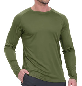 Camiseta Deportiva de Manga Larga para Hombre, de Secado Rápido, Transpirable y Ecológica, de Alta Elasticidad, Poliéster/Algodón, Color Personalizado - Product Image 1