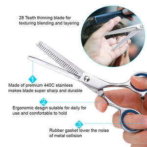 Ciseaux de coiffure professionnels en acier inoxydable pour barbier et salon de coiffure, ciseaux à effiler - Product Image 5