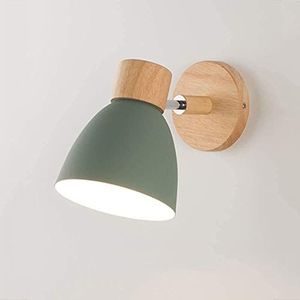 Applique murale moderne industrielle en métal gris avec accent en bois naturel, luminaire décoratif d'intérieur pour Noël - Product Image 4