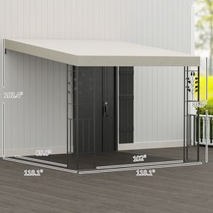 Gazebo in Metallo Bianco Crema 3x3 Metri per Esterni, Ideale per Villa, Cortile o Parco, con Fori di Drenaggio per Giardino - Product Image 3