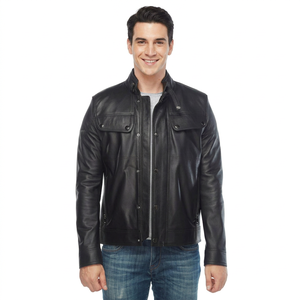 Premium Quality Leather made Men Fashion Leather <b>Jacket</b> Men's Vintage Leather <b>Biker</b> <b>Jacket</b> For Sale <b>jacket</b> for men - Product Image 5