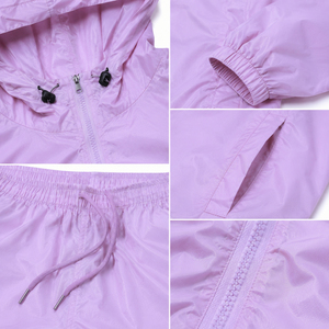 Ensemble veste coupe-vent légère à capuche et short pour homme, violet uni, décontracté, vêtements d'extérieur printemps, survêtement, séchage rapide - Product Image 6