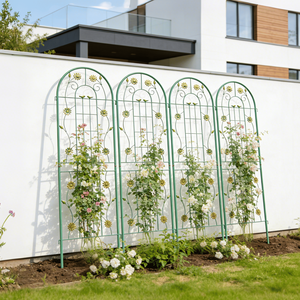 4 Pack Metal Garden <b>Trellis</b> 71\" X 19.7\" Rustproof Outdoor <b>Flower</b> Support Green for Climbing Plants Fence & Gate - Product Image 2