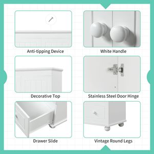 Armadio Alto Portadocumenti con Tre Cassetti per Bagno o Ufficio - Product Image 6