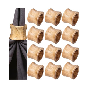 Nouveauté : Anneaux de serviette en bois pour table, design 2026, accessoires de table pour fêtes et événements - Product Image 4