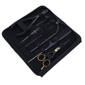 Kit d'outils professionnels pour extensions de cheveux noirs avec pince à sertir à 2 trous en acier inoxydable et outils d'installation Microlink - Product Image 1