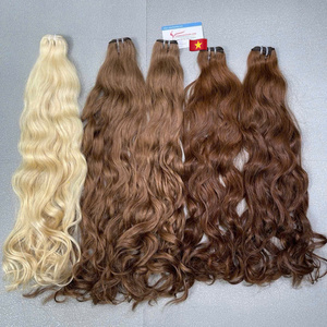 Super ! Prix de gros pour des mèches de cheveux humains naturellement ondulés # Cheveux bruns bruts vietnamiens 2.0, tissage machine double drawn, directement de l'usine - Product Image 2