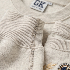 เสื้อสเวตเชิ้ตคอกลมวินเทจสำหรับผู้ชาย ผ้าคอตตอนหนานุ่ม พิมพ์ลายกราฟิก สไตล์วาร์ซิตี้ สตรีทแวร์ แบบสวมหัว รับผลิตตามแบบ OEM ODM พร้อมสกรีนโลโก้ - Product Image 3