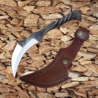 Fabricant professionnel forgé à haute teneur en carbone chemin de fer couteau de Camping couteau à lame fixe extérieur avec fourreau en cuir