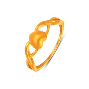 Anillo de Oro Heartwave Premium de 18K, Anillo Abierto con Corazón para Mujer, Diseño Minimalista de Amor, Joyería Fina Elegante - Product Image 1
