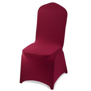 50 Fundas para Sillas de Poliéster y Spandex Color Borgoña, Fundas Elásticas con Frente Plano para Bodas, Fiestas, Cenas o Banquetes - Product Image 1