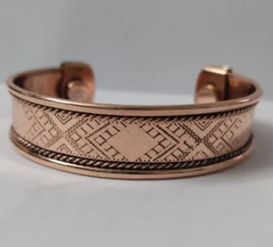 Premium Heritage Floral Accent Metallic Therapy Bracelet Fashionable Metal Jewelry Exquisite Design - Product Image 6