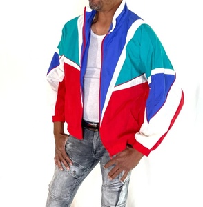 Vestes coupe-vent en nylon pour hommes sur mesure, respirantes, légères, imperméables, à blocs de couleur, coupe-vent - Product Image 3