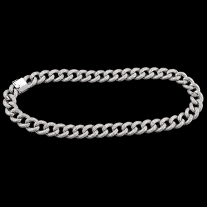 Meilleure collection de chaînes cubaines entièrement serties de diamants Moissanite, style hip-hop, en or blanc personnalisé pour homme, magnifique collection de marque - Product Image 5