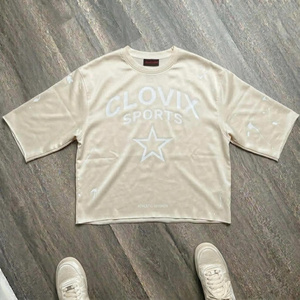 Nueva Tendencia, Camiseta de Manga Corta con Estampado de Gota de Pintura, Precio Bajo, Moda Urbana, Corte Holgado, Prenda Personalizada - Product Image 4