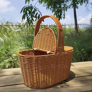 Panier de rangement en rotin tressé vietnamien de haute qualité 2026 pour fruits et légumes - Sac de pique-nique style récolte pour camping en extérieur - Product Image 2