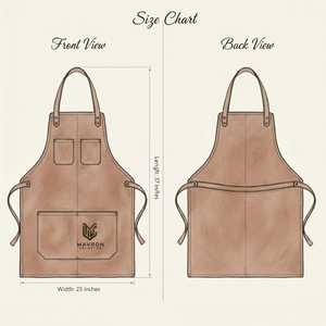Durable Leather Apron with <b>Tool</b> Pockets for Workshop <b>BBQ</b> Grill Adjustable Straps Wholesale Supplier LPN-0261 - Product Image 6