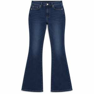 Jeans Bootcut Taille Haute Extensible Confortable en Denim Bleu Foncé pour Femme – Vente en Gros Marque Privée - Product Image 1