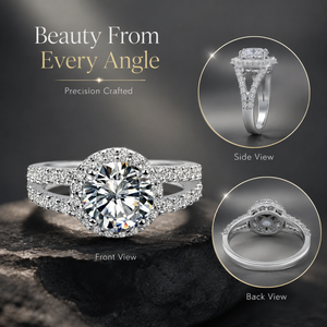 Anillo Solitario con Diamante de Corte Brillante Redondo |   Engaste de Oro Blanco con Puntas |   Joyería Fina de Compromiso con Diamantes Accent para Mujer - Product Image 3