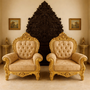 Sillón mecedora de madera tallada de alta gama estilo villa americana, sillón capitoné premium para sala de estar, compra silla marrón estilo victoriano en el Reino Unido - Product Image 4