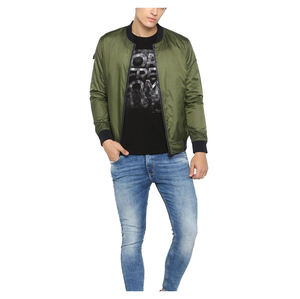 Blouson bomber homme personnalisé, couleur unie, automne-hiver, coupe-vent, grande taille - Product Image 2