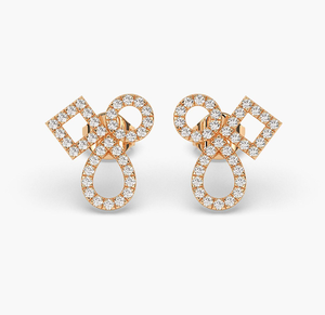 ต่างหูเพชรทรงหัวใจวินเทจทองคำ 14KT  เพชรเพาะเลี้ยงในห้องปฏิบัติการ รับรองโดย IGI เครื่องประดับทองคำหรูหราสำหรับผู้หญิงสำหรับงานปาร์ตี้และงานแต่งงาน - Product Image 2