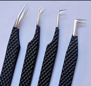 High Quality Eyelash Extension Tweezers Stainless Steel <b>Precision</b> <b>Tools</b> Set Anti-magnetic Acid-resistant Toothed - Product Image 1