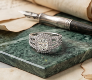 Anillo de Diamante Cultivado en Laboratorio con Halo, Corte Radiante, Piedra Central, Oro Blanco de 14 Quilates, Chapado en Rodio, Joyería de Moda para Boda, Compromiso y Novia - Product Image 2