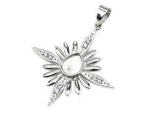 Lunette en argent Sterling massif 925 cadre vierge 6x8mm pendentif poire bon pour les cendres et la résine remplissage lait maternel souvenir bijoux à bricoler soi-même - Product Image 1