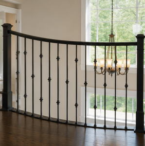Modern Decorative Wrought Iron Stair <b>Railing</b> Indoor <b>Outdoor</b> Balcony Handrail Black Metal Safety <b>Railing</b> Design - Product Image 2