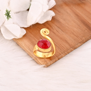 Handmade Nano <b>Garnet</b> Hydro <b>Ring</b> Handmade Gemstone Designer Jewelry for Women - Product Image 3