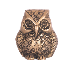Paire de statues de hibou en laiton modernes faites à la main Sculptures de décoration intérieure écologiques pour cadeau de Diwali - Product Image 3