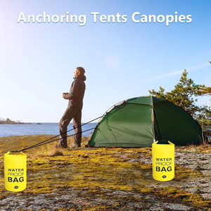 Bolsa Seca de PVC Amarilla de 10L, Bolsa Impermeable de Supervivencia con Cierre Enrollable, Bolsa de Almacenamiento para Senderismo, Camping, Kayak y Viajes - Product Image 2