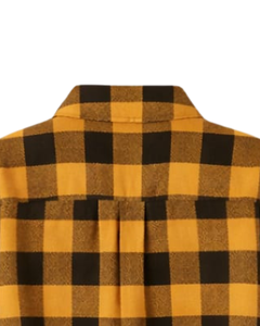 Chemise Courte Femme Personnalisée à Carreaux Buffalo Noir Moutarde, Taille à Cordon, Manches Longues, Boutonnée, Décontractée, Fabricant OEM de Vêtements - Product Image 5