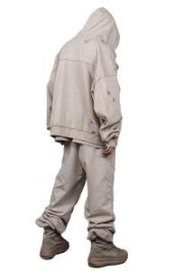 Sweat à capuche streetwear personnalisé 100% coton, coupe courte, 420 g/m², uni, coupe ample, DTG, délavé à l'acide, imperméable, hiver - Product Image 4