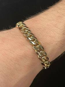 Bracelet chaîne cubaine Miami en argent 925 plaqué rhodium 12 mm, style rappeur hip-hop, serti de diamants Dvars et de moissanite pour femme - Product Image 3