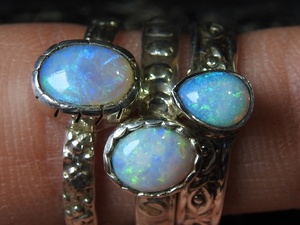 Wholesale Children's Solid Australian <b>Opal</b> Multi Fire 925 Sterling <b>Silver</b> Designer Band <b>Ring</b> October Birthstone Handmade Jewelry - Product Image 2
