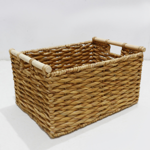 Natural Rattan Storage Baskets Rectangle With Handles <b>Rustic</b> Multi Purpose Neatening Basket - Product Image 5