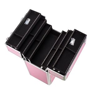 Valise de Maquillage Rose à 4 Niveaux Verrouillable avec Motif Alligator, Plateaux Extensibles, Fermeture Éclair, Personnalisable, Durable et Résistante à l'Eau - Product Image 5
