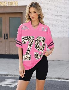 Unisex Oversized Football Streetwear Graphic T <b>Shirt</b> Number Print V Neck Short Sleeve <b>Y2K</b> Soccer Jersey 100% Polyester - Product Image 1
