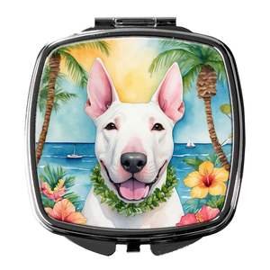 English Bull Terrier Luau Compact Travel <b>Makeup</b> <b>Mirror</b> Portable Folding Handheld Design Gift <b>for</b> Women and Girls - Product Image 1