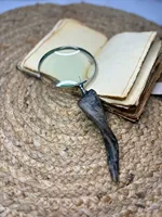 Loupe artisanale en corne de buffle écologique, forme naturelle sculptée, art moderne, objet de collection, cadeau d'affaires, décoration Uttar