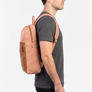 Men Leather Laptop <b>Backpack</b> Fashion Men's Business Work Leather <b>Backpack</b> Mens Zipper Leather Travel <b>Backpack</b> - Product Image 2